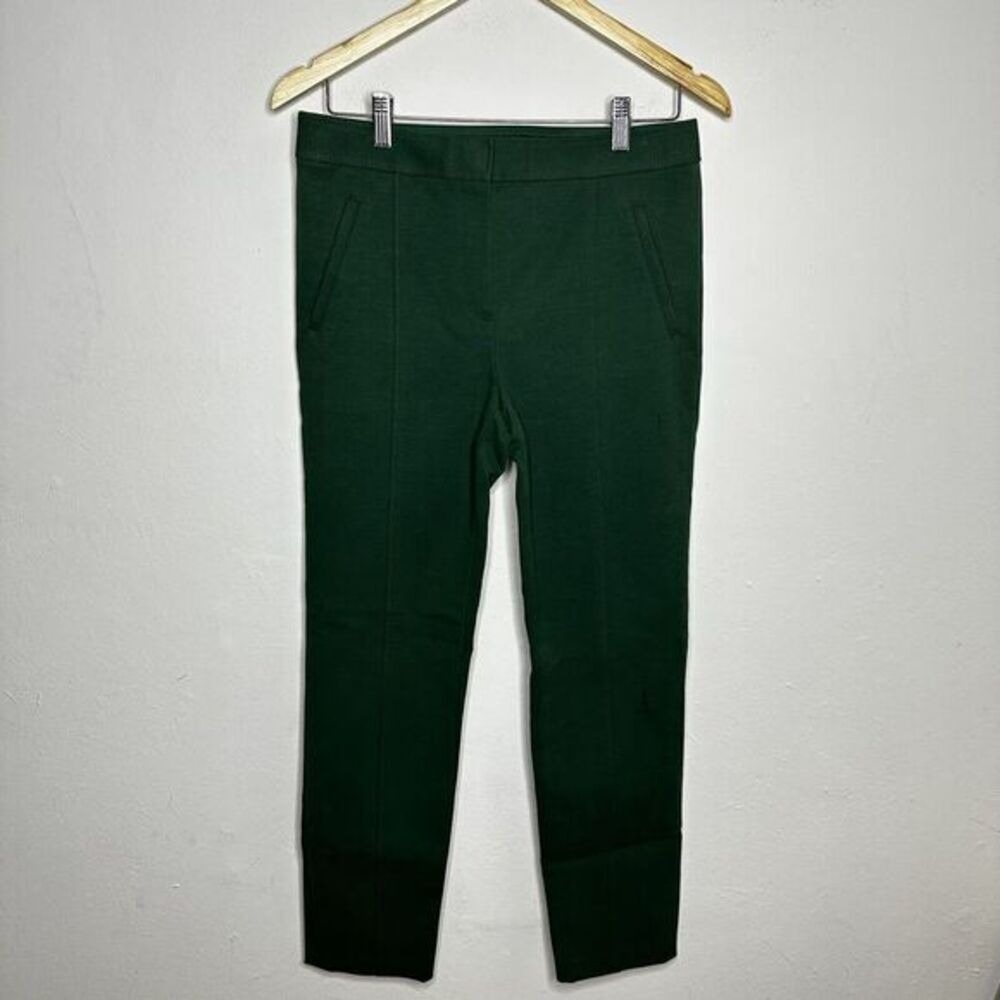 Tory Burch Dark Green Trouser Pants Sz 4 Skinny Fit Mid Rise Work Wear - Picture 2 of 14